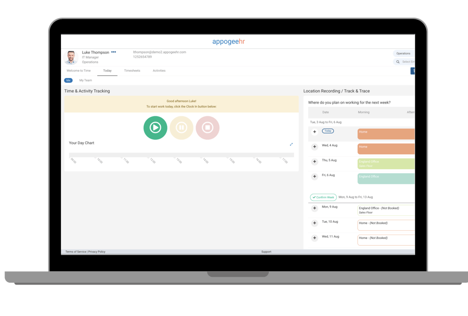 Time Time Tracking Clockin and Clockout Software Appogee HR